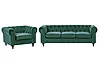 Living Room Set 4 Seater CHESTERFIELD Velvet Emerald Green