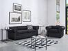 Soffgrupp 3-sits soffa + fåtölj läder svart CHESTERFIELD_769411