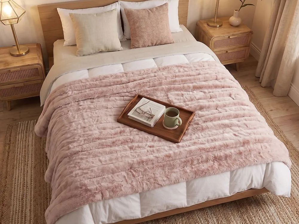 Coperta SMAHRA 180 x 220 cm Rosa pastello_1180281