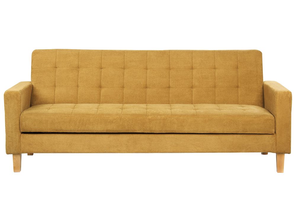 Schlafsofa 3-Sitzer VEHKOO Stoff Senfgelb