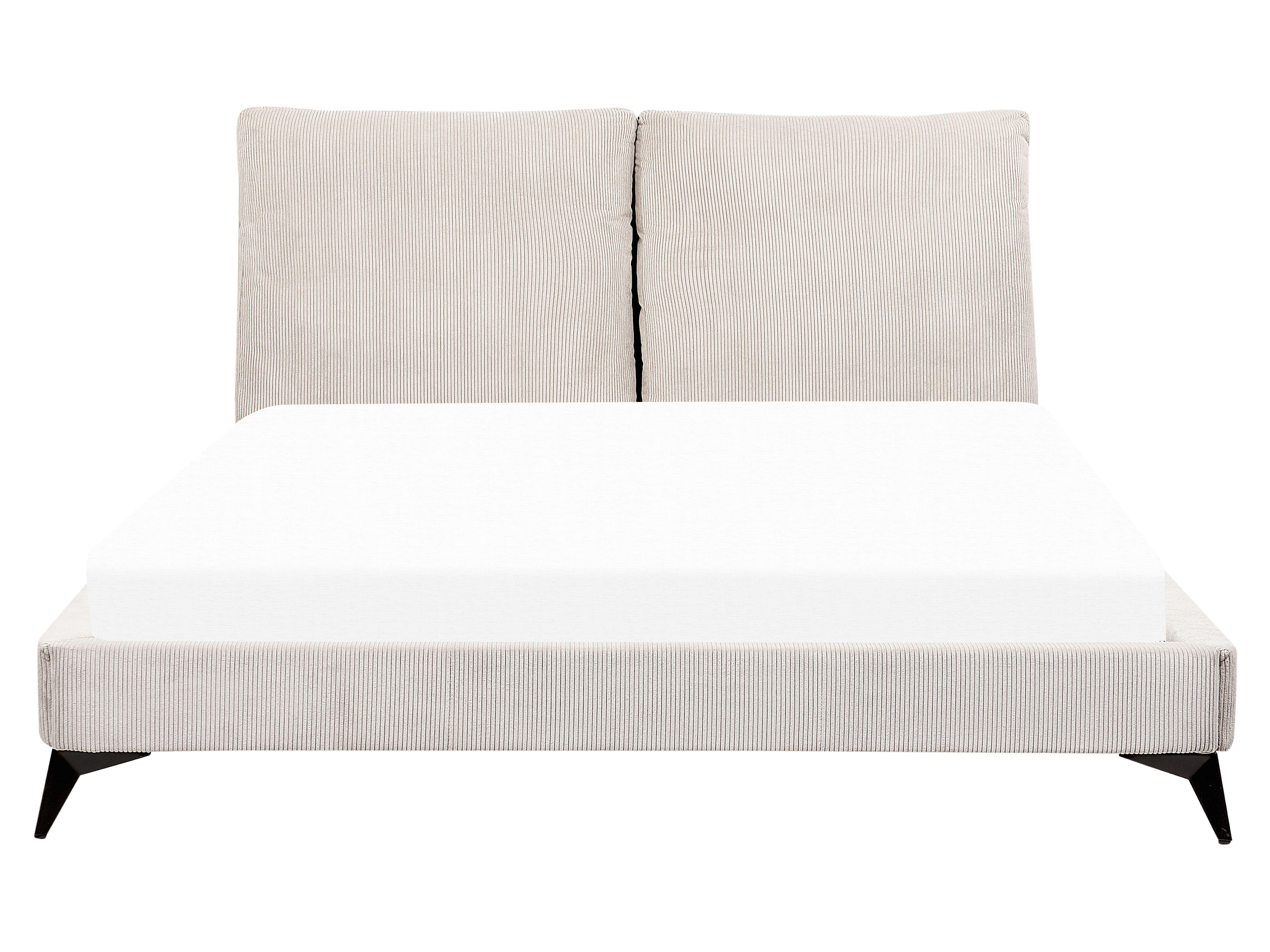 Letto Velluto a coste MELLE 160 x 200 cm Beige chiaro_882217