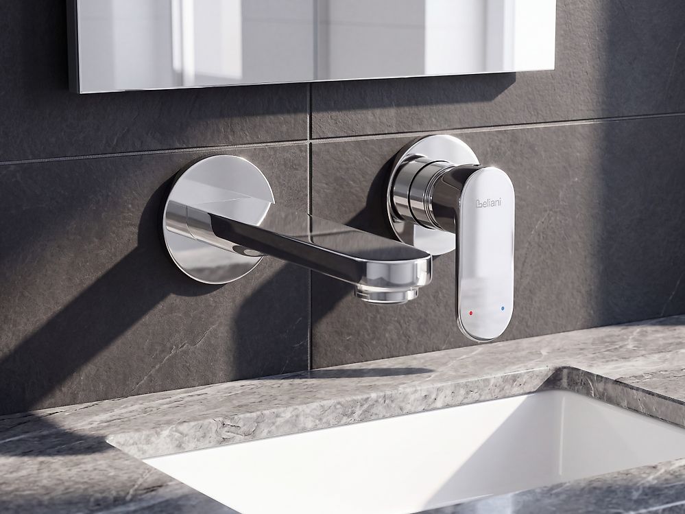 Wandmontierte Waschtischarmatur GUATAVIA Messing Silber