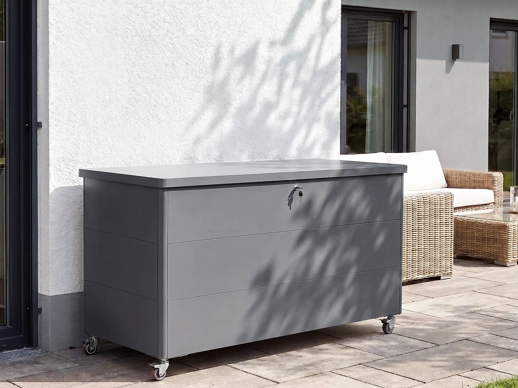 Cesta KYMI 136 cm 55 cm Metallo con ruote Grigio scuro_1173663