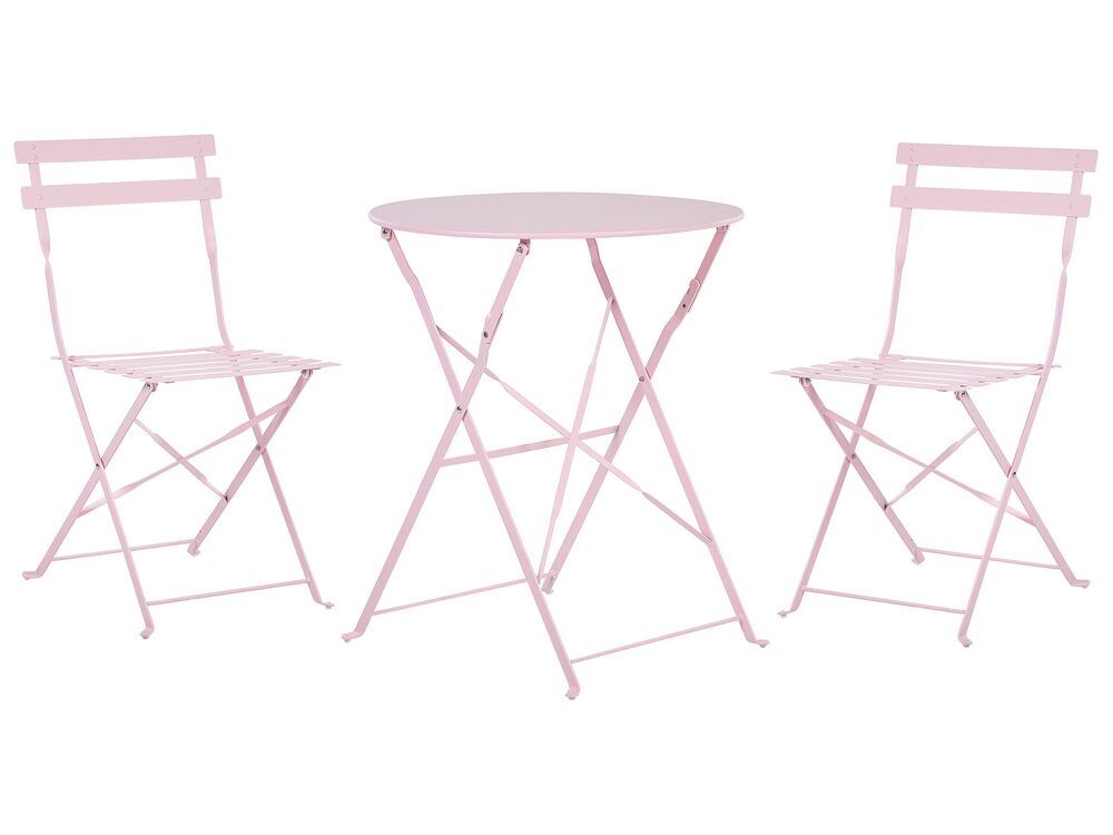 Bistro Set klappbar FIORI Metall Pastellrosa
