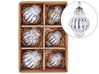 Kerstballen set van 6 glas zilver CREMEUX_899755