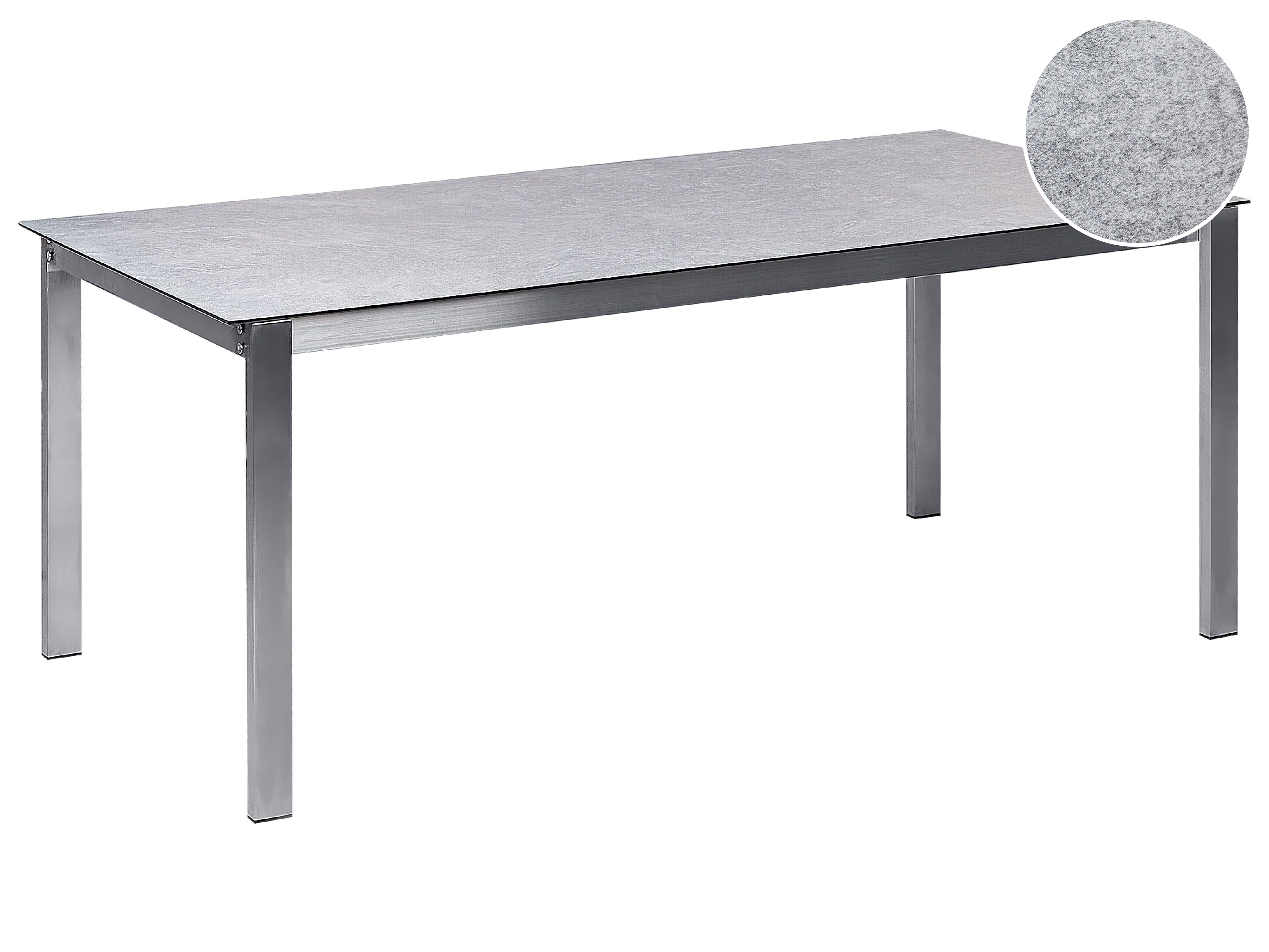 Tavolo da giardino vetro temperato e acciaio inox grigio e argento 180 x 90 cm COSOLETO_881926