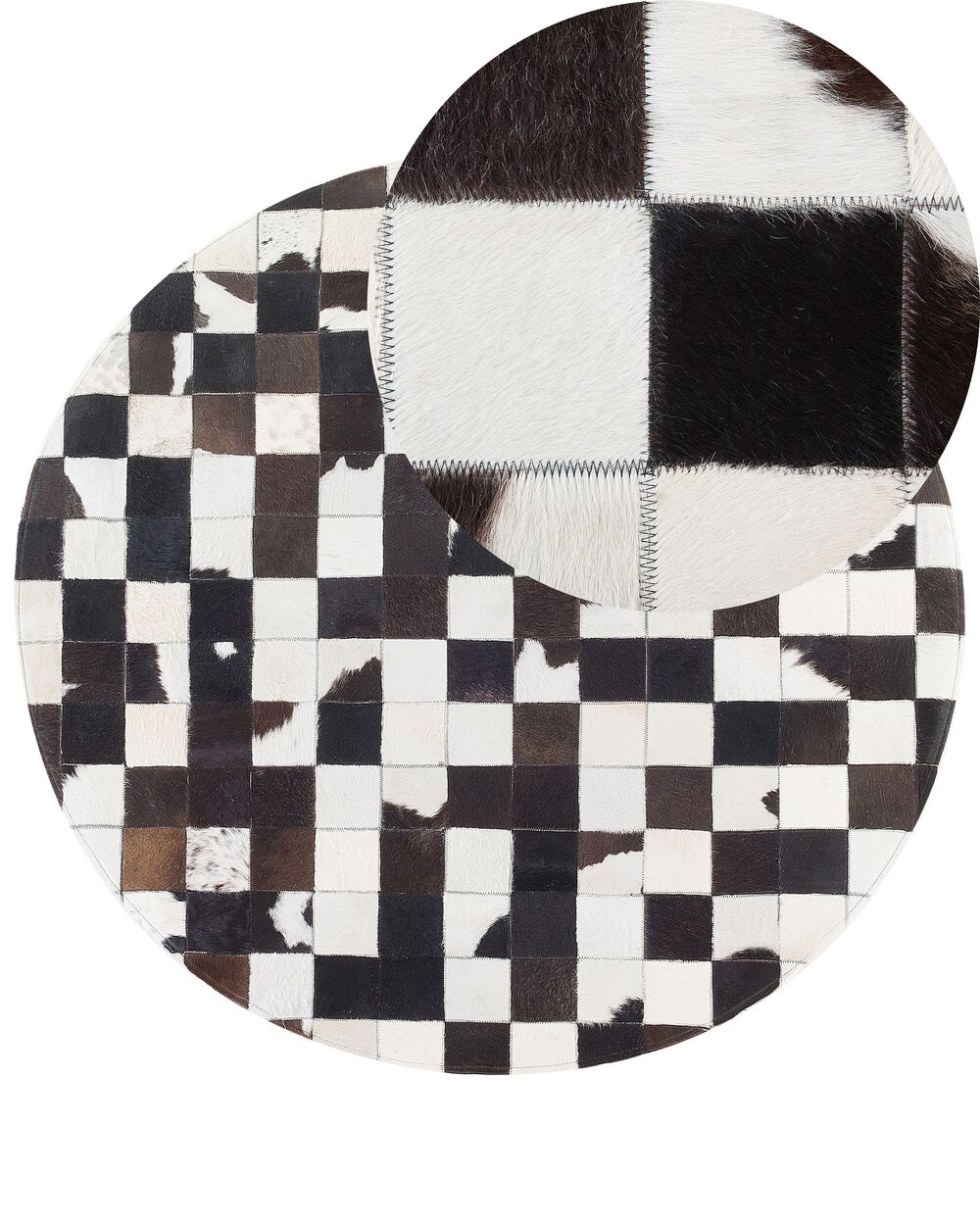 Rug BERGAMA Brown ø 140 cm Leather