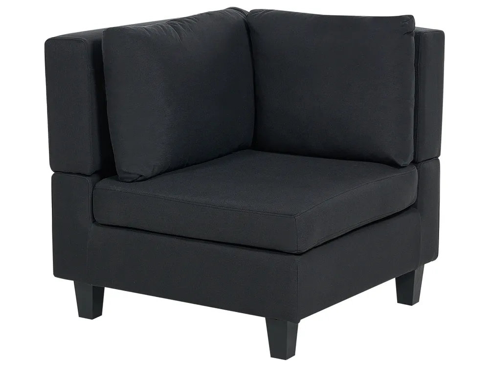 Modular Corner Sofa 5 Seater UNSTAD Fabric Black Right Hand_924786