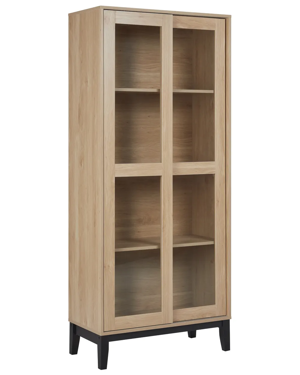 Vetrina Da Parete HOMCOM A 7 Ripiani - 6 Ripiani Regolabili, Ante In Vetro Scorrevoli, Struttura In Truciolato, Marrone Rustico, 83x80 Cm