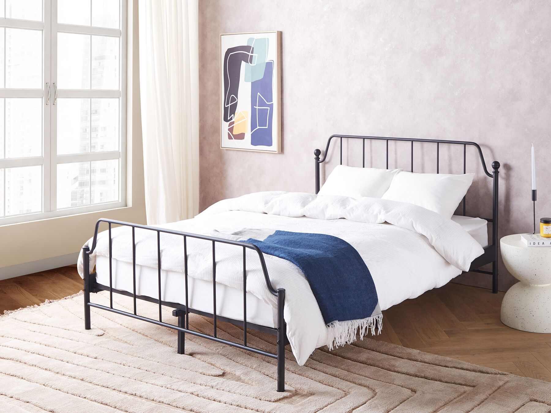 Metal EU Double Size Bed Black MAURESSAC_902724