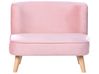 Sofa dziecięca RISBY Welur Różowy
