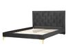 Sametová postel 140 x 200 cm černá LIMOUX_867213