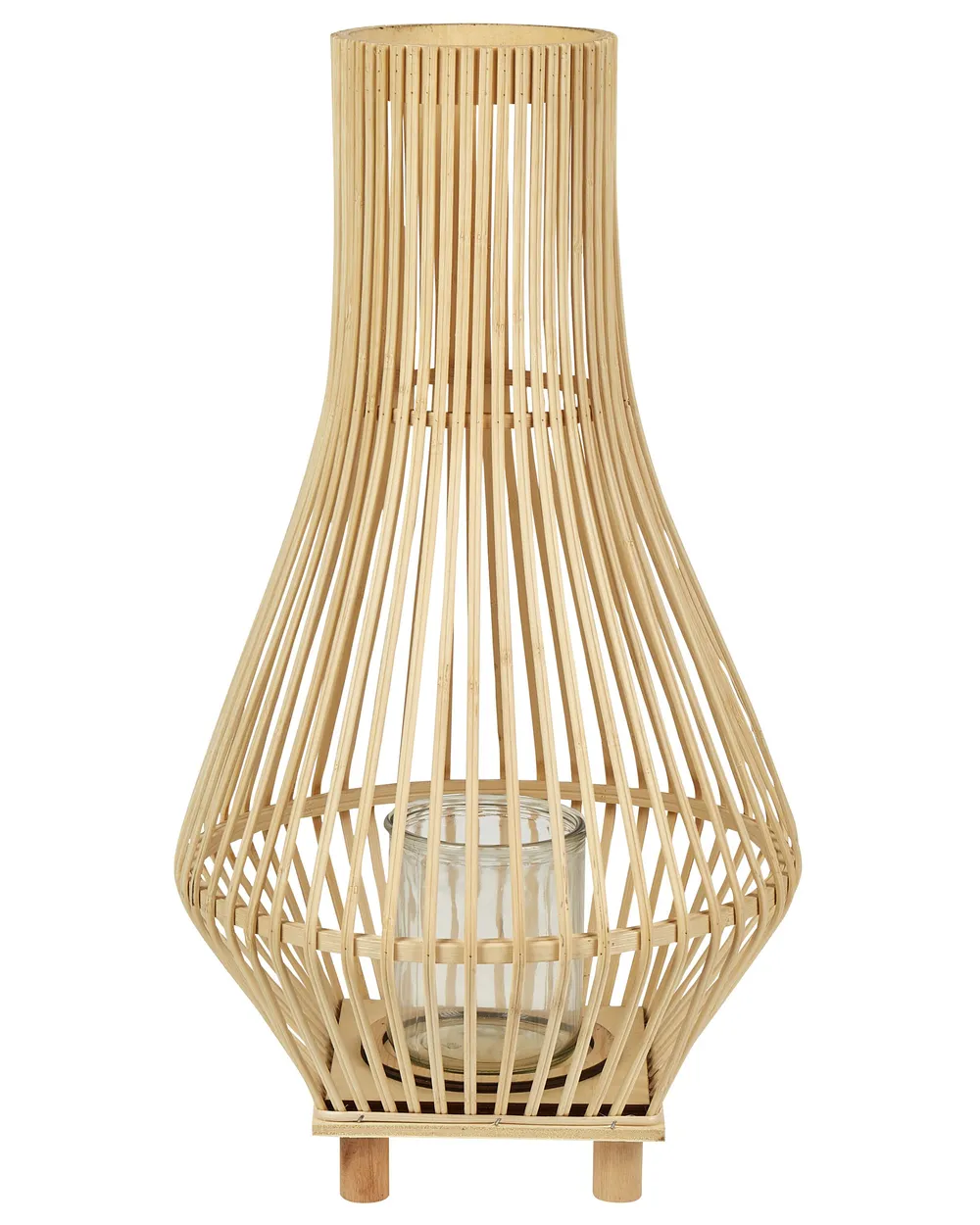 Lantern LEYTE 58 cm Willow Wood Light Brown