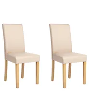 Set of 2 Dining Chairs BROADWAY Faux Leather Beige_761501