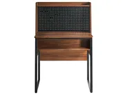 Biurko z nadstawką BUXTON 84 cm 48 cm Ciemnobrązowy_1054034