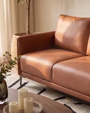 Living Room Set 6 Seater CILENS Fabric Golden Brown_1120240