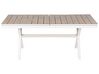 Table de jardin à rallonge 184/242 x 90 cm en aluminium bois clair et blanc FANES_928646