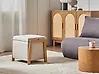 Pouf de rangement EDLAND Tissu 45 cm Beige clair