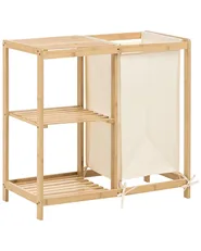Meuble haut PUILAR 68 cm avec panier à linge Bambou Marron clair_1144371