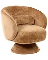 Swivel Armchair LIEKSA Chenille Golden Brown