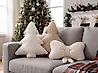 Conjunto de 3 almofadas decorativas WINTERLAND 30 x 35 cm 45 x 25 cm Bouclé Creme claro Padrão natalicio