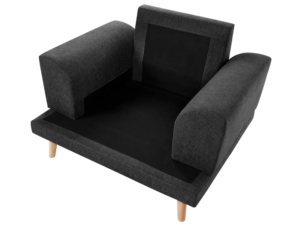 Set da salotto 4 posti KILDAL Tessuto Nero_1058737