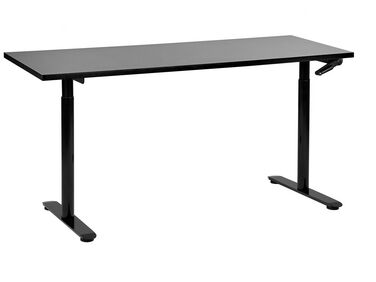 Schreibtisch schwarz 160 x 72 cm manuell höhenverstellbar DESTINAS