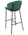 Sada 2 čalouněných barových židlí zelená KIANA_908117