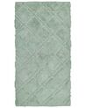 Teppich Baumwolle hellgrün 80 x 150 cm geometrisches Muster Kurzflor HATAY_848811