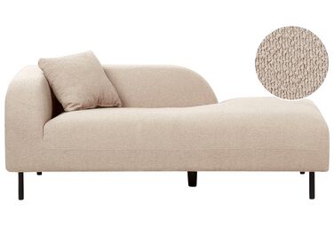 Left Hand Boucle Chaise Lounge Taupe LE CRAU