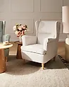 Sillón orejero ABSON Pana Beige claro