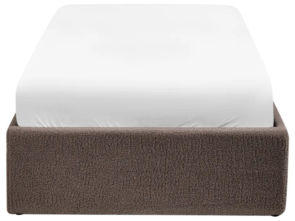 Postel s úložným prostorem bez čela DINAN Buklé Taupe 90 x 200 cm_1065116