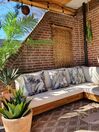 Salon de jardin 5 places côté gauche en bois d'acacia avec coussins blanc cassé MARETTIMO_820814