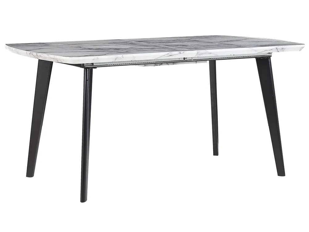 Extending Dining Table MOSBY Grey Marble 160/200 cm 90 cm_793876
