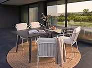 Garden Dining Table TOLENTINO 180 cm 90 cm Stone Effect Grey_1175253