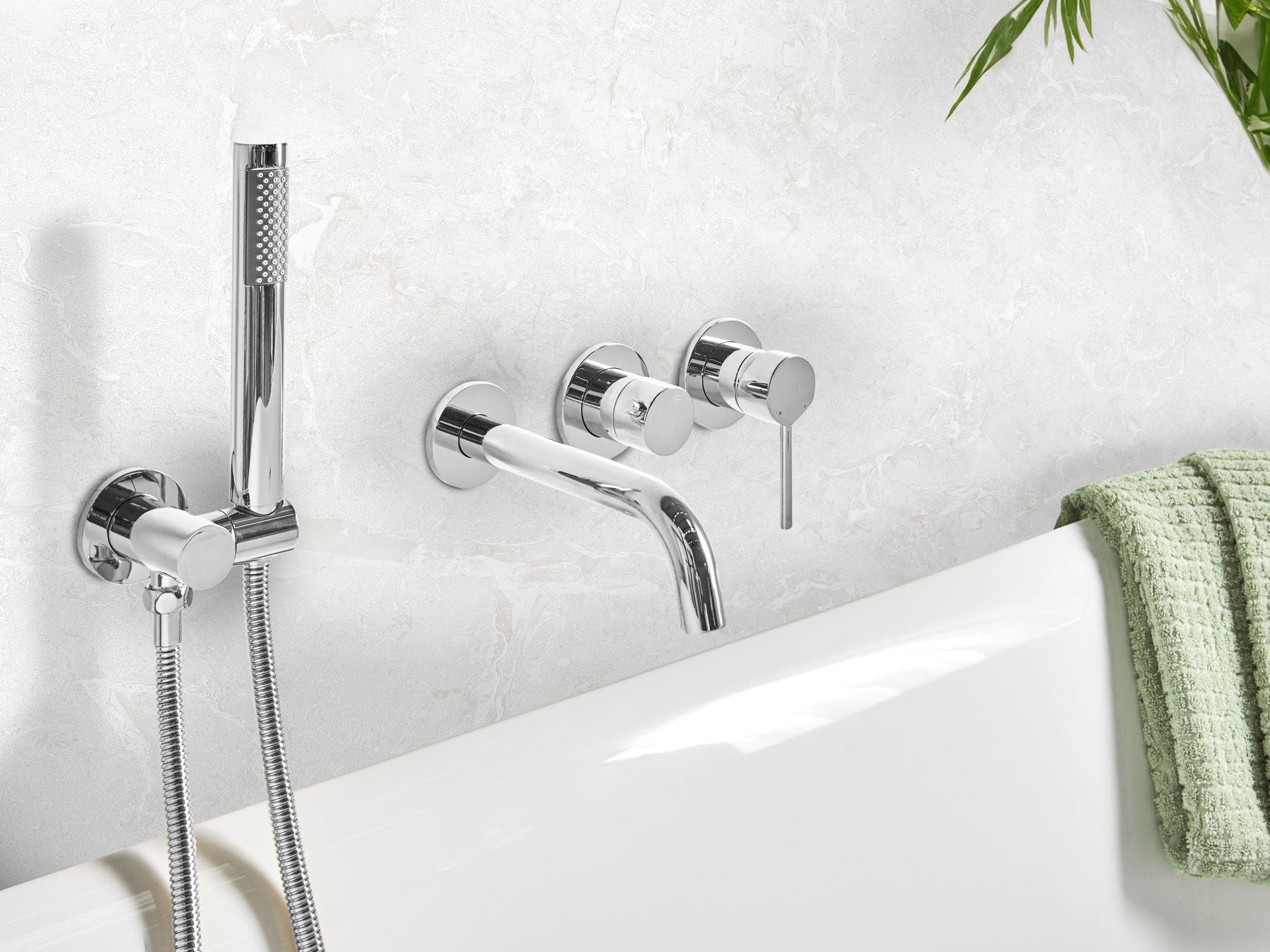 Bateria wannowo prysznicowa srebrna JAVIRA_986839