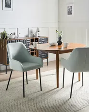 Set of 2 Dining Chairs LOVERNA Corduroy Mint Green_1083089
