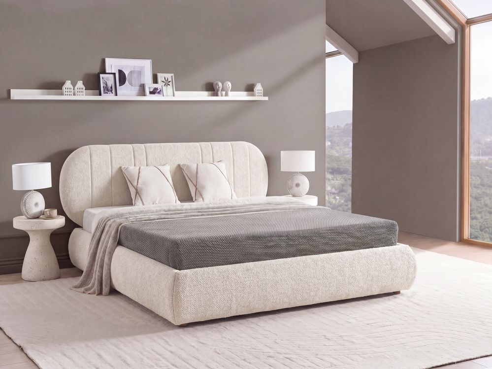 Seng med opbevaring CAMPAN Lys Beige 180 x 200 cm