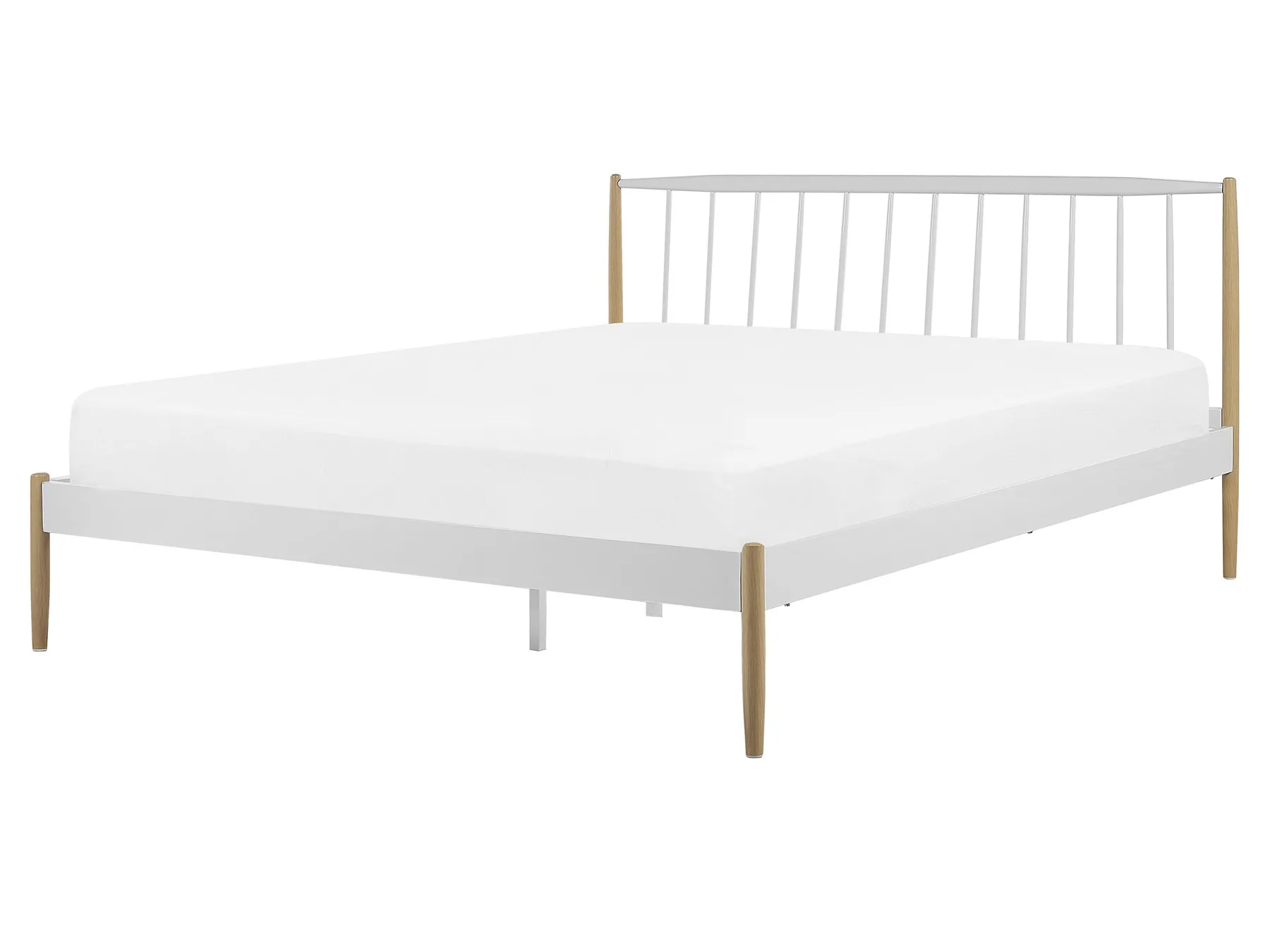 Bett mit Lattenrost Metall MAURS 160 x 200 cm Weiß_778497