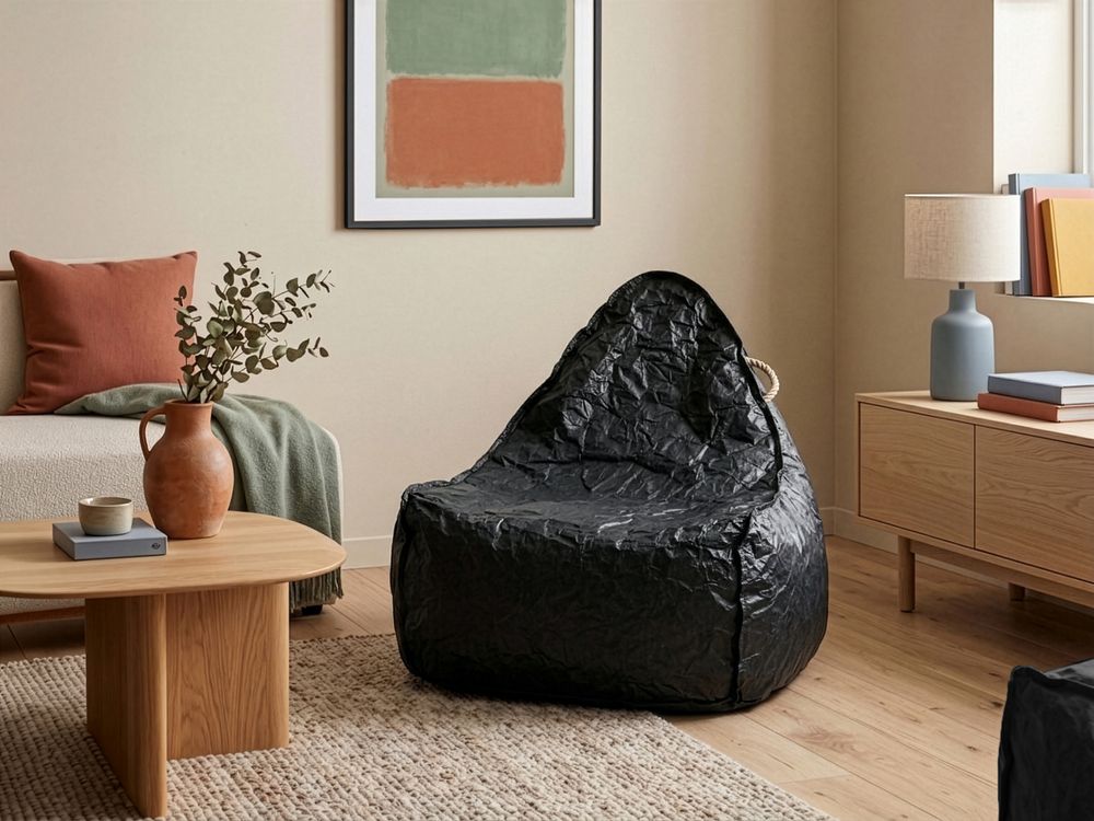 Pouf poire 200 L DROP 63 cm 75 cm Noir
