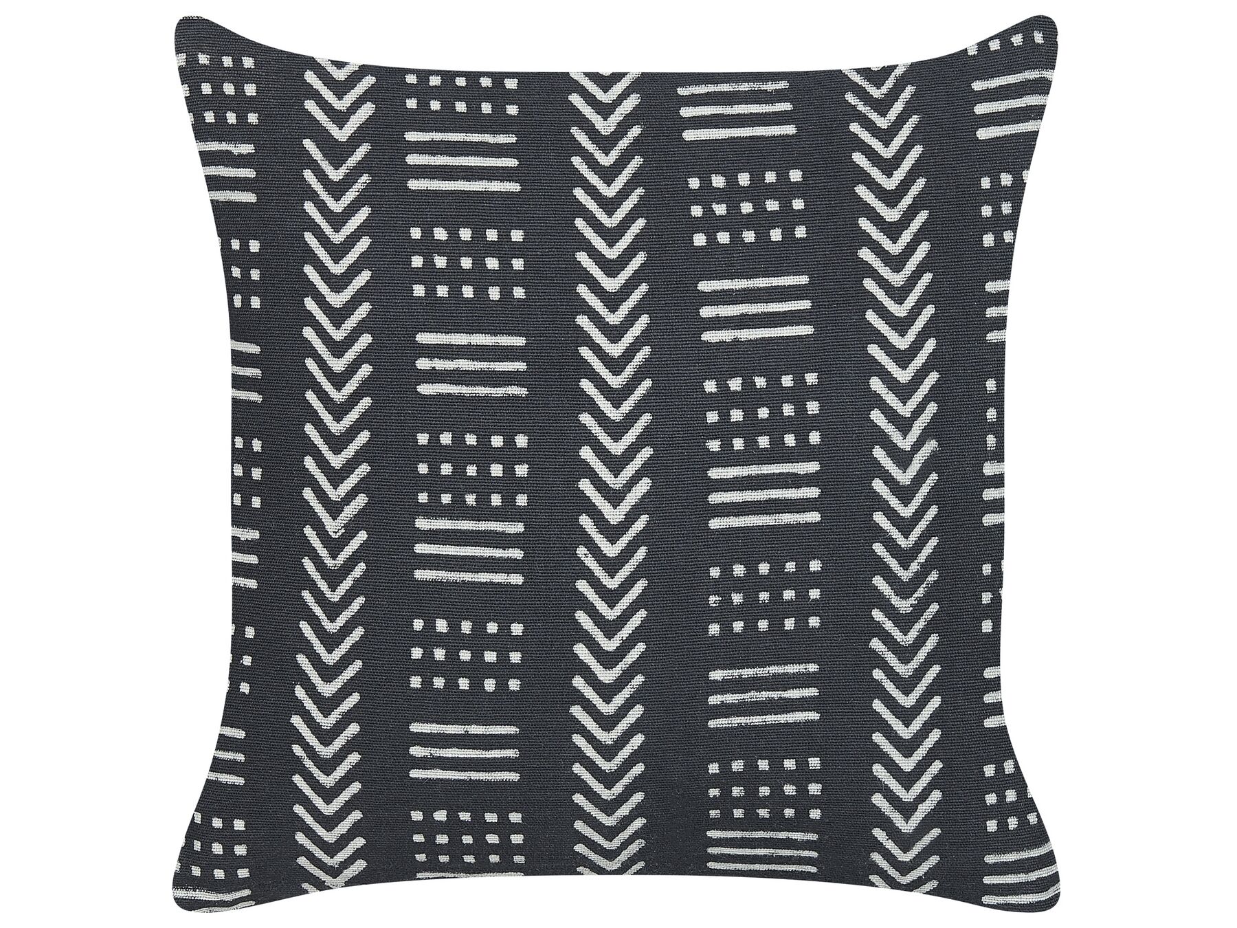 Bawełniana poduszka dekoracyjna w geometryczny wzór 45 x 45 cm czarno-biała BENZOIN_838886
