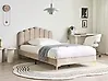 Bed Velvet SAUVIAN 120 x 200 cm (EU Small Double) Beige