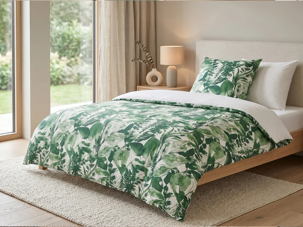 Komplet pościeli GREENWOOD 155 x 220 cm Bawełna satynowa Zielony