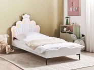 Cama infantil Coroa Veludo RUBIAN 90 x 200 cm Com luzes LED Branco_962143