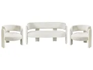 Set da salotto 4 posti BUREA Ciniglia Bianco sporco_1072808