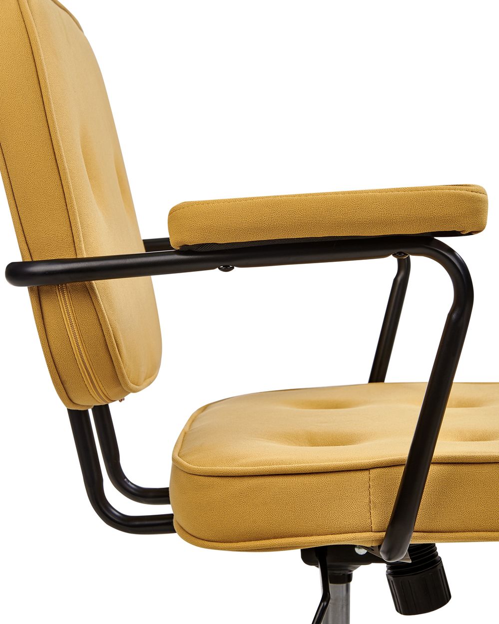 Desk Chair Faux Leather Yellow PAWNEE Beliani