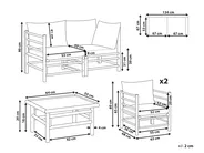 Garden Lounge Set with Table 4 Seater CERRETO Bamboo Taupe_909218
