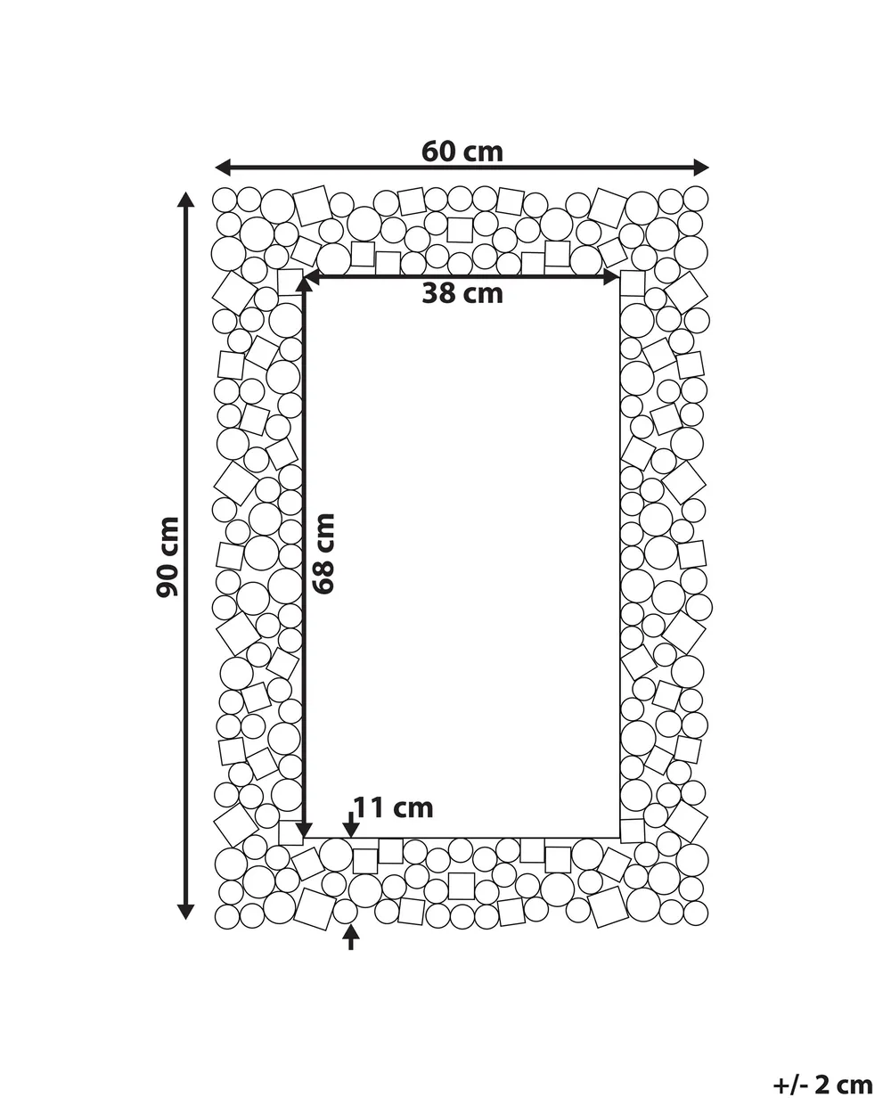 Lustro ścienne MERNEL 60 cm 90 cm Srebrny_773193