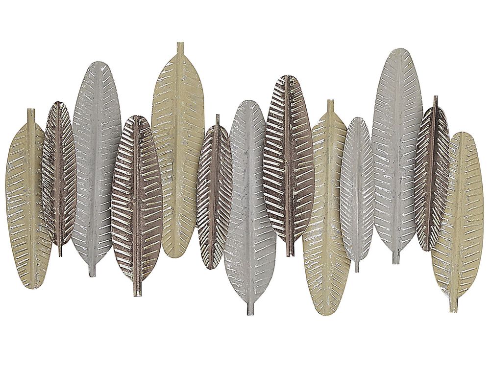 Wall Decor Feather ANTIMONY Metal 37 cm Silver