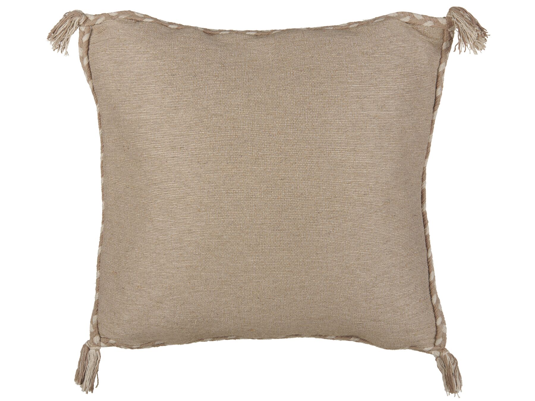 Dekokissen Jute beige 45 x 45 cm mit Quasten ERIGERON_887644